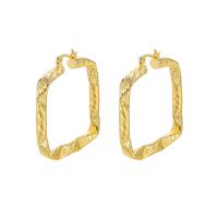 Brass Hoop Earring, Square, plated, fashion jewelry & for woman 