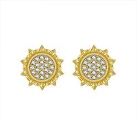 Cubic Zirconia Micro Pave Brass Earring, with Cubic Zirconia, Flower, plated, fashion jewelry & for woman 