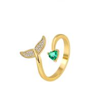 Cubic Zirconia Micro Pave Brass Finger Ring, with Cubic Zirconia, plated, fashion jewelry & for woman Inner Approx 17mm 