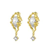 Cubic Zircon Brass Earring, with Cubic Zirconia, plated, fashion jewelry & for woman 