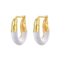 Brass Drop Earring, plated, fashion jewelry & for woman & enamel 