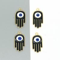 Zinc Alloy Evil Eye Pendant, Hand, gold color plated, DIY & enamel, black, Approx 
