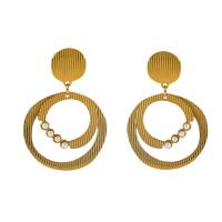 Stainless Steel Drop Earring, 304 Stainless Steel, with Plastic Pearl, 18K gold plated, fashion jewelry & for woman, golden 