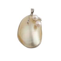 Cultured Freshwater Pearl Brass Pendant, with Mabe Pearl & Freshwater Pearl, fashion jewelry & for woman Approx 6mm 