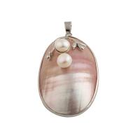 Cultured Freshwater Pearl Brass Pendant, with Mabe Pearl & Freshwater Pearl, fashion jewelry & for woman Approx 5mm [
