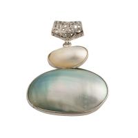 Cultured Freshwater Pearl Brass Pendant, with Mabe Pearl, fashion jewelry & for woman Approx 5mm 