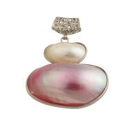 pendentif en laiton de perle d'eau douce cultivée, avec Perle Mabe, bijoux de mode & pour femme Environ 3mm, Vendu par PC