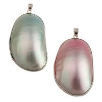 pendentif en laiton de perle d'eau douce cultivée, avec Perle Mabe, bijoux de mode & pour femme, plus de couleurs à choisir Environ 4mm, Vendu par PC