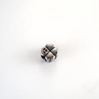 Edelstahl Perlen, 304 Edelstahl, vierblättriges Kleeblatt, DIY & Schwärzen, originale Farbe, 11x9mm, Bohrung:ca. 5.2mm, verkauft von PC[