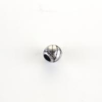 Edelstahl Perlen, 304 Edelstahl, rund, DIY & Schwärzen, originale Farbe, 9x8mm, Bohrung:ca. 4.5mm, verkauft von PC