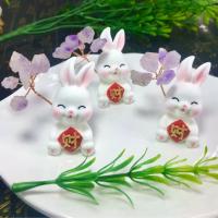 Resin Decoration, with Amethyst, Rabbit, for home and office & cute, mixed colors 