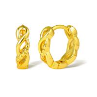 Brass Hoop Earring, real gold plated, for woman, gold 