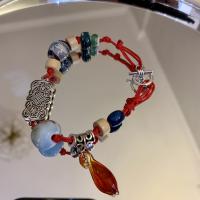 Gemstone Bracelets, Zinc Alloy, with Natural Stone & Porcelain, fashion jewelry & for woman, 16cm 
