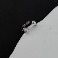 Anneau de diamant d'alliage de zinc sans nickel, avec perle de plastique, bijoux de mode & styles différents pour le choix & avec strass, Vendu par PC