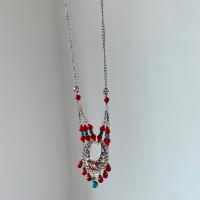 жемчужное стеклянное ожерелье , цинковый сплав, с Seedbead, ювелирные изделия моды, Много цветов для выбора, 50cm, продается PC