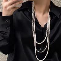 Plastik-Perlenkette, Zinklegierung, mit Kunststoff Perlen, Modeschmuck, verkauft von PC