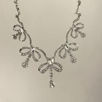 Rhinestone en alliage de zinc bijoux , bijoux de mode & styles différents pour le choix & pour femme & avec strass, 45cm, Vendu par PC