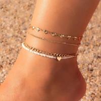 Zinc Alloy Anklet, with Resin, 4 pieces & fashion jewelry & for woman 