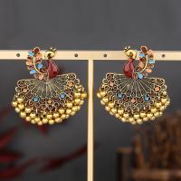 Enamel Zinc Alloy Drop Earring, Peacock, gold color plated, fashion jewelry & for woman 
