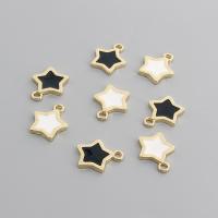 Zinc Alloy Enamel Pendants, Star, gold color plated, DIY Approx [