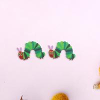 Acrylic Jewelry Pendant, Caterpillar, epoxy gel, DIY, green, Approx 