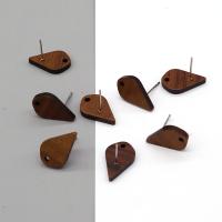 Wood Earring Drop Component, Teardrop, DIY, deep coffee color Approx 