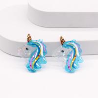 Acrylic Jewelry Pendant, Unicorn, epoxy gel, DIY, mixed colors, Approx 