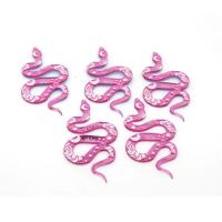 Acrylic Jewelry Pendant, Snake, epoxy gel, DIY, pink Approx 
