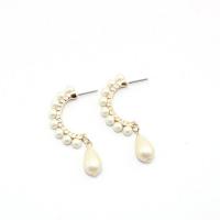 Plastic Pearl Zinc Alloy Earring, with Plastic Pearl, fashion jewelry & for woman 50mm 