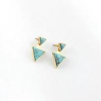 Turquoise Zinc Alloy Earring, with turquoise, fashion jewelry & for woman, 30mm 