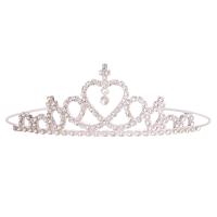 Bridal Tiaras, Zinc Alloy, silver color plated, fashion jewelry & for children & with rhinestone, silver color, Inner Approx 120mm 