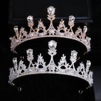 Bridal Tiaras, Zinc Alloy, with Plastic Pearl, plated, fashion jewelry & for woman & with rhinestone Inner Approx 145mm 