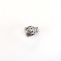 Acier inoxydable 304 perle d'entretoise, crane, DIY & noircir, couleur originale Environ 5mm, Vendu par PC[