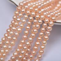 Naturales agua dulce perlas sueltas, Perlas cultivadas de agua dulce, Ligeramente redondo, Bricolaje, dorado, 6mm, longitud:aproximado 37 cm, Vendido por Sarta[