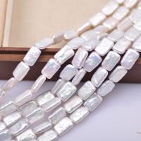 Naturel d'eau douce perles, perle d'eau douce cultivée, rectangle, DIY, blanc, 13mm Environ 40 cm, Vendu par brin