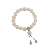 Bracelets en bois, Perles en bois de Bodhi, avec Hetian Jade & corde en nylon, Placage, bijoux de mode, blanc cm, Vendu par PC