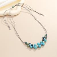 Turquoise Jewelry Necklace, Wax Cord, with turquoise, fashion jewelry & for woman Approx 84 cm 