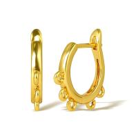 Brass Hoop Earring Components, real gold plated, DIY [