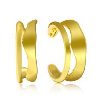 Brass Earring Cuff, real gold plated, for woman, golden 