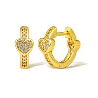 Cubic Zirconia Micro Pave Brass Earring, real gold plated, micro pave cubic zirconia & for woman, golden 