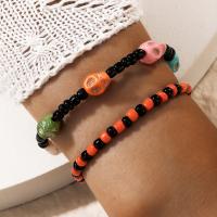Seedbead Bracelet, with Polyester Cord & Resin, Halloween Design & fashion jewelry 