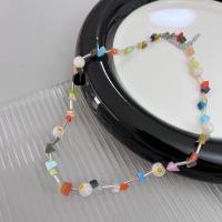 Gemstone Necklaces, Natural Stone, with Zinc Alloy, fashion jewelry & for woman 