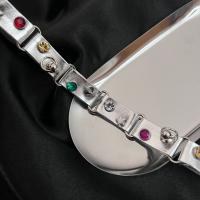 collier de Stras en alliage Zinc, alliage de zinc, avec cuir PU, Réglable & bijoux de mode & styles différents pour le choix & avec strass, Vendu par PC