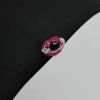 Glass Zinc Alloy Finger Ring, with Glass Beads, fashion jewelry 