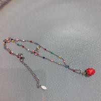 Petite perle en verre de collier 
, alliage de zinc, avec Seedbead, bijoux de mode & styles différents pour le choix, Vendu par PC