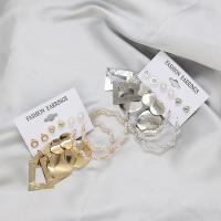 Kunststoff Perle Zink Legierung Ohrring, Kunststoff Perlen, mit Zinklegierung, plattiert, 6 Stück & Modeschmuck & für Frau, keine, earring length 6-60mm, verkauft von setzen[