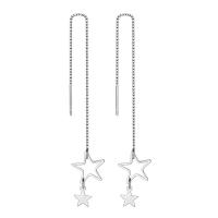 Brass Thread Through Earrings, Star, platinum plated, fashion jewelry & for woman & hollow 