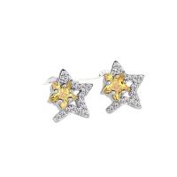 Cubic Zirconia Micro Pave Brass Earring, Star, plated, micro pave cubic zirconia & for woman 