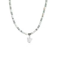 Collier en cristal, avec coquille, avec 6cm chaînes de rallonge, fait à la main, bijoux de mode & pour femme Environ 45.3 cm, Vendu par PC