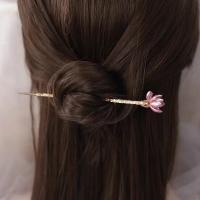 Hair Stick, Zinc Alloy, gold color plated, for woman 